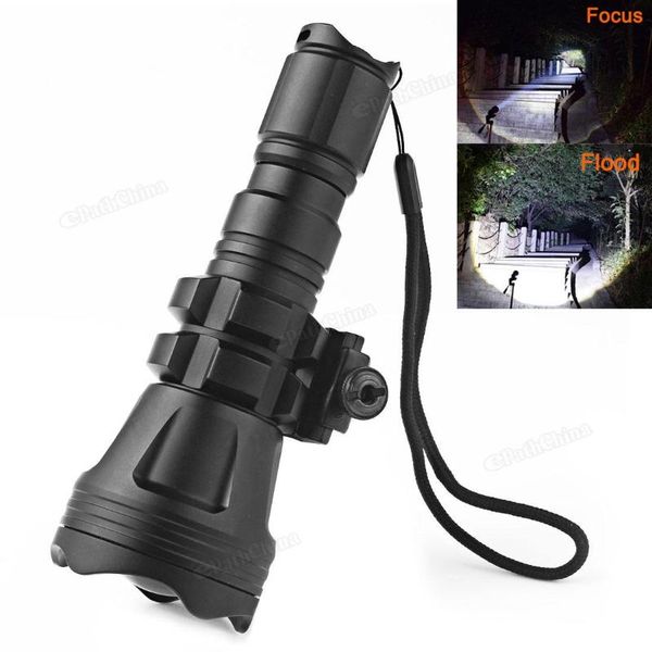 B158 Convex Lens Zoom Xm-l2 U4 Led Torch Hunting Light 900 Lumens Aluminum Tactical