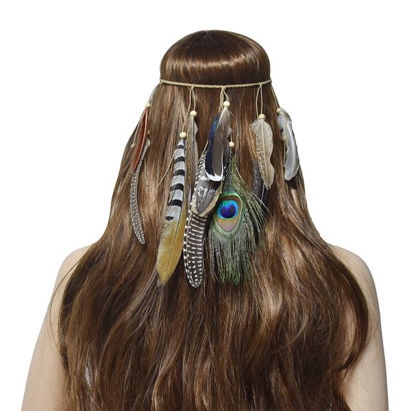 fashion bohemian hippie headband dreamcatcher feather headdress fashion peacock feather headbands hair accessories, Silver
fashion bohemian hippie headband dreamcatcher feather headdress fashion peacock feather headbands hair accessories, Silver
