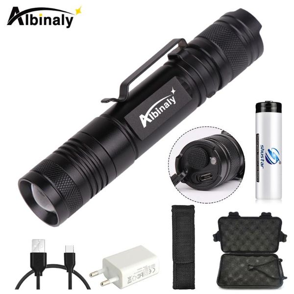 Glare Led Rechargeable Led Torch 5 Lighting Modes Camping Light Portable Lighting Use 18650 Battery Give A Gift