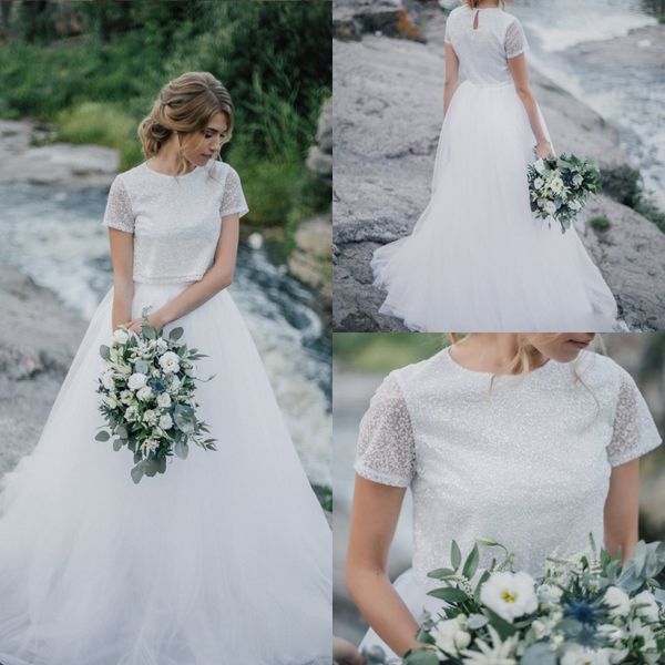 wedding dresses a line sequins bridal gowns scoop neck wedding gowns country style short sleeveless 2 pcs skirt, White
wedding dresses a line sequins bridal gowns scoop neck wedding gowns country style short sleeveless 2 pcs skirt, White