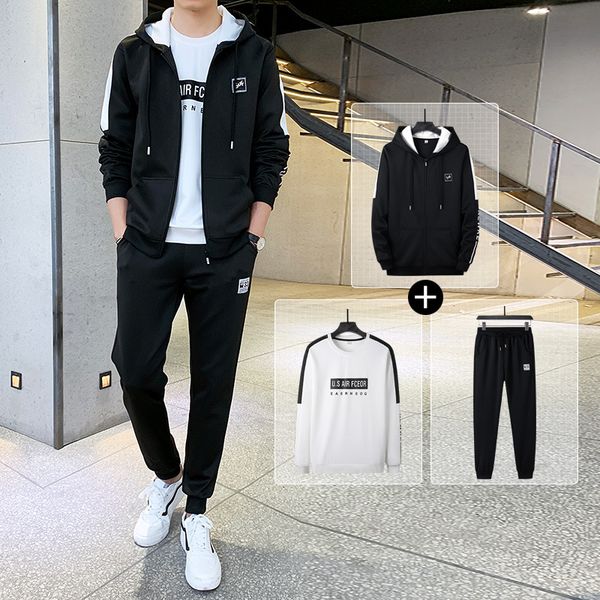 fall 2020 hooded sweater suit men's printed casual sportswear hedging three-piece youth korean trend, Gray
fall 2020 hooded sweater suit men's printed casual sportswear hedging three-piece youth korean trend, Gray
