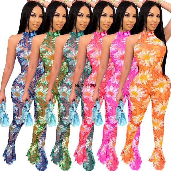 women skin-tight see-through polyester mesh floral printed backless jumpsuits 2020 summer est o-neck multicolor rompers, Black;white
women skin-tight see-through polyester mesh floral printed backless jumpsuits 2020 summer est o-neck multicolor rompers, Black;white