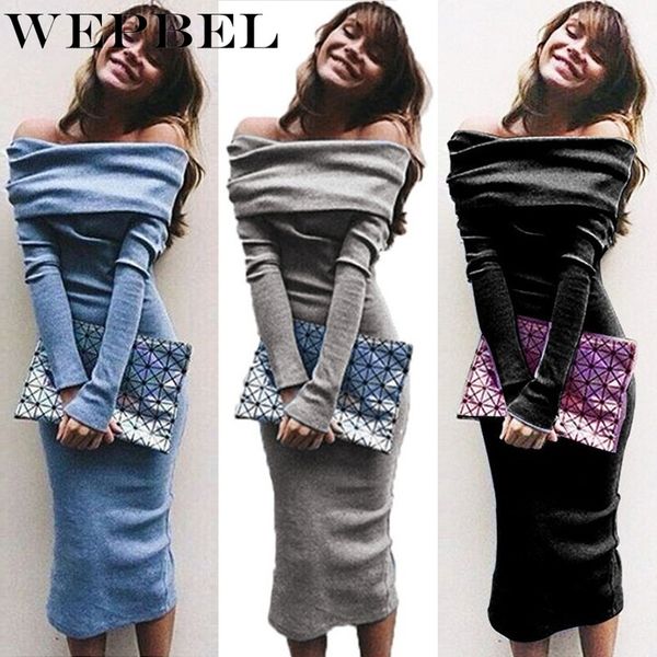 casual dresses wepbel autumn women dress off shoulder long sleeve club evening party bodycon, Black;gray
casual dresses wepbel autumn women dress off shoulder long sleeve club evening party bodycon, Black;gray