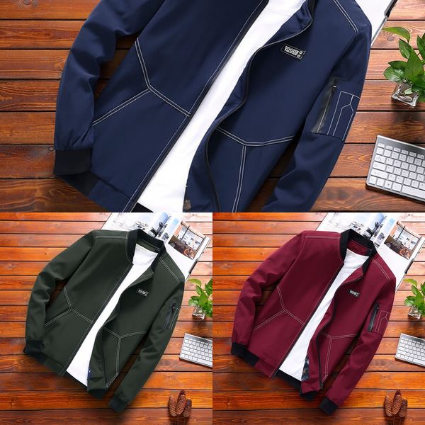autumn new men's stand collar multi-color slim fashion jacket jacket trend large size fat men's extra fat, Black;brown
autumn new men's stand collar multi-color slim fashion jacket jacket trend large size fat men's extra fat, Black;brown