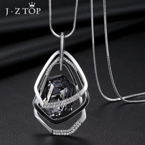 jzluxury rhinestone crystal pendant necklace multilayer geometric long sweater chain women fashion statement colar bijoux, Silver
jzluxury rhinestone crystal pendant necklace multilayer geometric long sweater chain women fashion statement colar bijoux, Silver