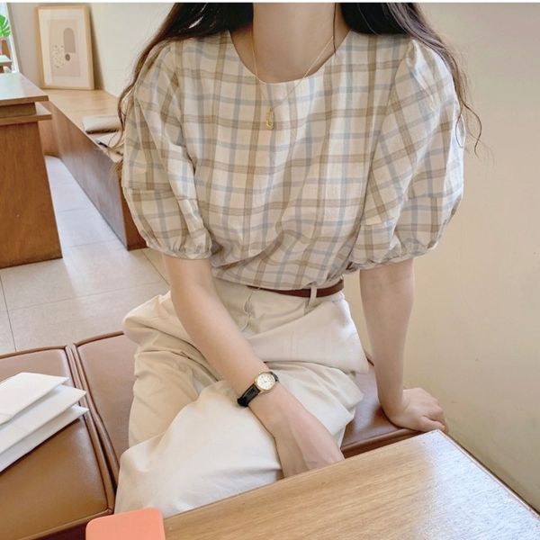 newlp korean dongdaemun shirt pullover pullover pulloverpulloverfashionable all-match simple plaid loose bubble sleeve round neck shirt, White
newlp korean dongdaemun shirt pullover pullover pulloverpulloverfashionable all-match simple plaid loose bubble sleeve round neck shirt, White