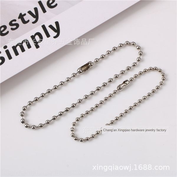 metal color tag metal color tag pearl chain pearl chain, Silver 
metal color tag metal color tag pearl chain pearl chain, Silver