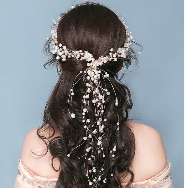kmvexo korean handmade crystal pearl long tiaras wedding headband headpiece bridal hair piece prom pageant accessories girl gift mx200727, White;golden
kmvexo korean handmade crystal pearl long tiaras wedding headband headpiece bridal hair piece prom pageant accessories girl gift mx200727, White;golden