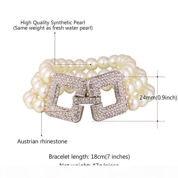 multilayer stacked bracelet for women fashion jewelry austrian rhinestone square charms luxury 3 layers pearl bracelet, Black
multilayer stacked bracelet for women fashion jewelry austrian rhinestone square charms luxury 3 layers pearl bracelet, Black