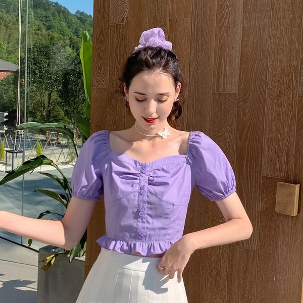 sb94q mg elephant square collar slimming for women 2020 summer new bubble sleeve temperament purple design short sleeve fashion shirt shirt, White;black
sb94q mg elephant square collar slimming for women 2020 summer new bubble sleeve temperament purple design short sleeve fashion shirt shirt, White;black