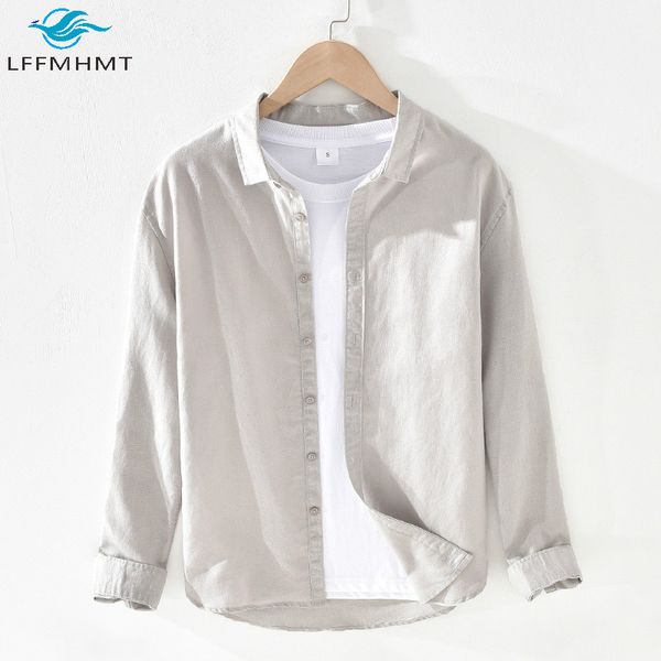 men's casual shirts men spring autumn fashion japan style long sleeve square collar solid color simple cotton linen male slim fit, White;black
men's casual shirts men spring autumn fashion japan style long sleeve square collar solid color simple cotton linen male slim fit, White;black