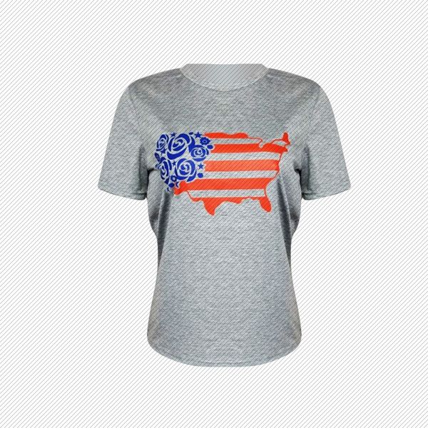 j6075 european and american womens amazon casual t-shirt pattern casual short-sleeved t-shirt, White
j6075 european and american womens amazon casual t-shirt pattern casual short-sleeved t-shirt, White