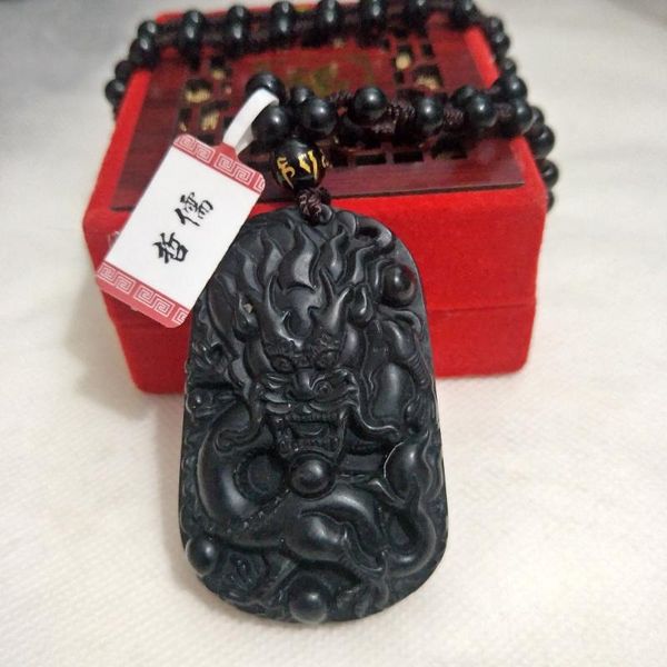 zheru jewelry pure natural jade carved black dragon king pendant with black jade bead necklace a-level national certificate, Silver
zheru jewelry pure natural jade carved black dragon king pendant with black jade bead necklace a-level national certificate, Silver