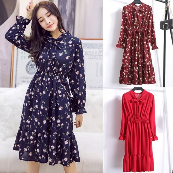 vestidos spring women dress ladies long sleeve polka dot vintage chiffon shirt dress casual black red floral autumn midi dress, Black;gray
vestidos spring women dress ladies long sleeve polka dot vintage chiffon shirt dress casual black red floral autumn midi dress, Black;gray