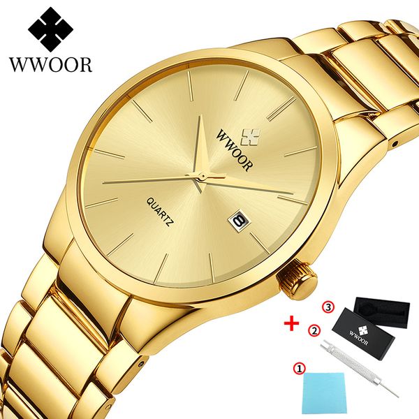 wwoor men watches 2020 gold full steel quartz wristwatch men sport waterproof date watch with box relogio masculino, Slivery;brown
wwoor men watches 2020 gold full steel quartz wristwatch men sport waterproof date watch with box relogio masculino, Slivery;brown