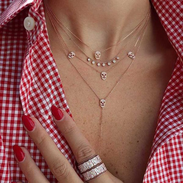 chains 925 sterling silver double layer skull charm fine link chain necklace for women high quality
chains 925 sterling silver double layer skull charm fine link chain necklace for women high quality