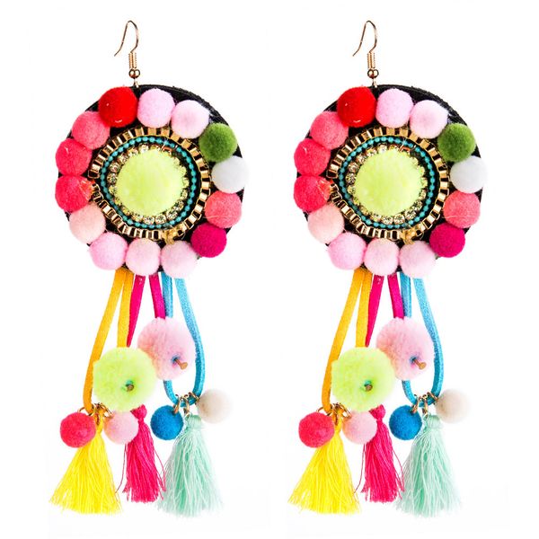 EH7530 exaggerated alloy wool ball cotton tassel earrings autumn new bohemian style women, Golden
EH7530 exaggerated alloy wool ball cotton tassel earrings autumn new bohemian style women, Golden