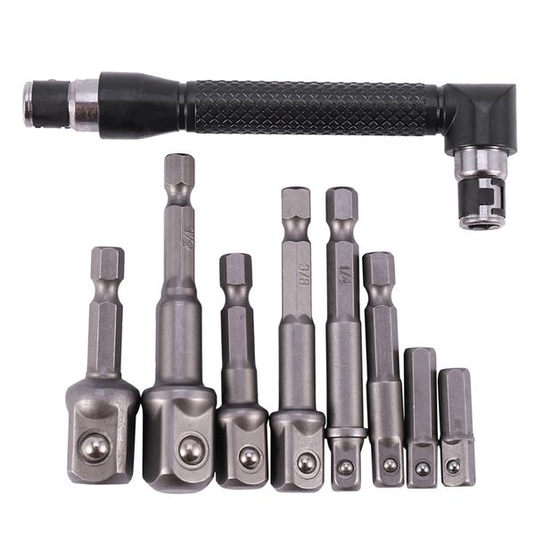 9pcs drill bits extension 1/4 inch 3/8 inch 1/2 socket adapter impact hex shank screwdriver bar set with black dual-end rat
9pcs drill bits extension 1/4 inch 3/8 inch 1/2 socket adapter impact hex shank screwdriver bar set with black dual-end rat