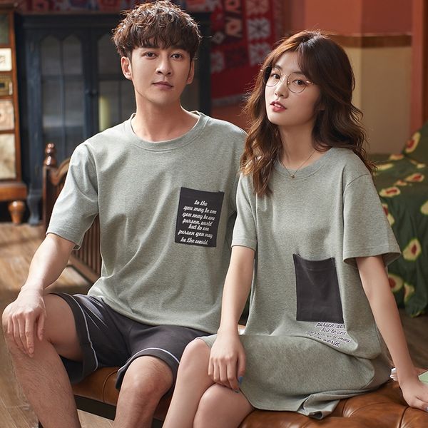 pfqos couple's pajamas summer knitted cotton new short-sleeved korean style men's women's japanese home clothes shorts and sh, Blue;red
pfqos couple's pajamas summer knitted cotton new short-sleeved korean style men's women's japanese home clothes shorts and sh, Blue;red