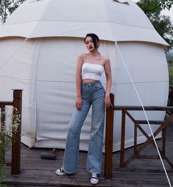 spring and autumn new retro style high waist stretch wide leg jeans women, street solid color was thin small trumpet jeans, Blue
spring and autumn new retro style high waist stretch wide leg jeans women, street solid color was thin small trumpet jeans, Blue