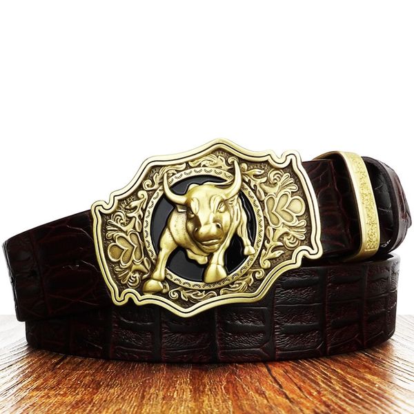 men's leather bullish pure copper buckle pure leather youth belt belt all-match simple domineering trendsetter youth, Black;brown
men's leather bullish pure copper buckle pure leather youth belt belt all-match simple domineering trendsetter youth, Black;brown