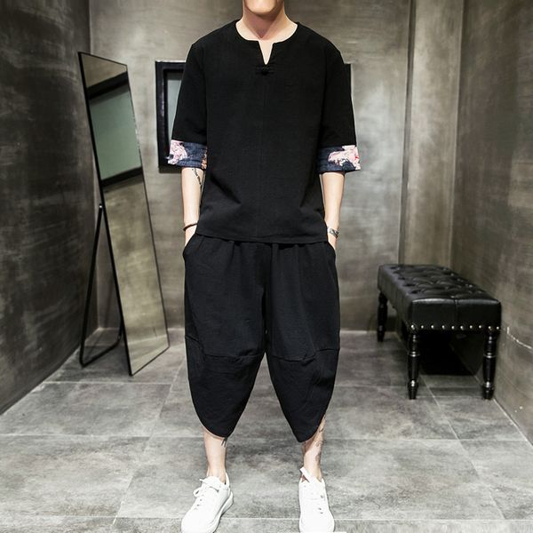 men's tracksuits cotton linen solid summer tracksuit men 2021 mens loose pant suit sets male fashion casual chinese style 5xl sa-8, Gray
men's tracksuits cotton linen solid summer tracksuit men 2021 mens loose pant suit sets male fashion casual chinese style 5xl sa-8, Gray
