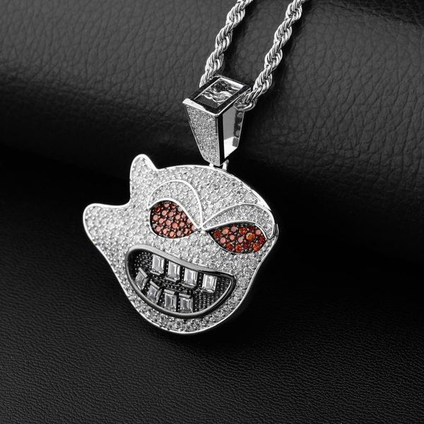 cartoon character ghost personality pendant gold plated zircon full hip hop necklace accessories, Silver
cartoon character ghost personality pendant gold plated zircon full hip hop necklace accessories, Silver