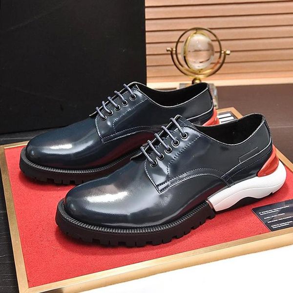 derby shoes comfortable mens shoes luxury british type leather breathable round toe thick sole lace up sneakers zapatos de lujo para hombre, Black
derby shoes comfortable mens shoes luxury british type leather breathable round toe thick sole lace up sneakers zapatos de lujo para hombre, Black