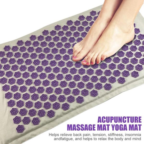yoga mats lotus spike acupuncture massager cushion relief body tension massage pad fitness relieves stress pain 
yoga mats lotus spike acupuncture massager cushion relief body tension massage pad fitness relieves stress pain