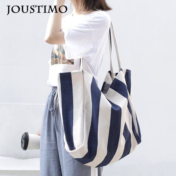 women totes large capacity folded strip canvas bag casual all-match lightweight shopping handbag female shoulder handle bag 
women totes large capacity folded strip canvas bag casual all-match lightweight shopping handbag female shoulder handle bag