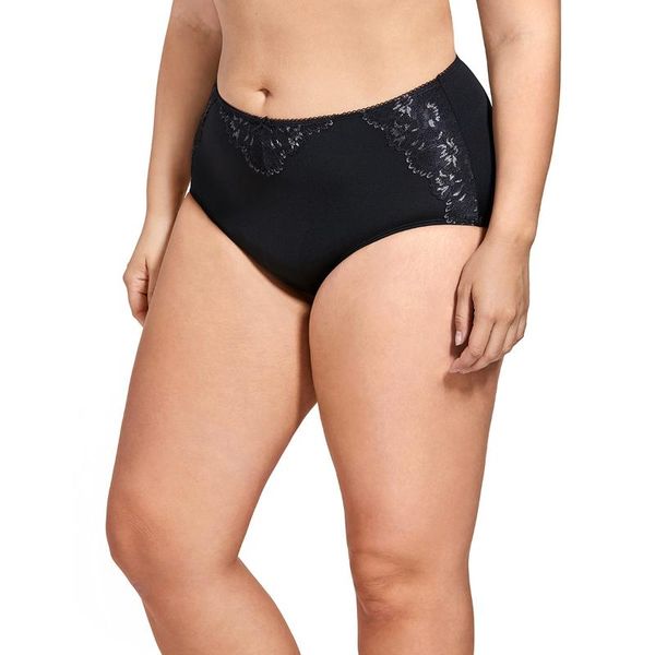 delimira women's soft seamless mid-waist floral lace briefs panties plus size,2 pack, Black;pink
delimira women's soft seamless mid-waist floral lace briefs panties plus size,2 pack, Black;pink