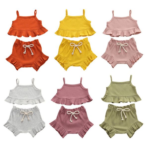 kids girls ruffle outfits 6 colors sling vest infant toddler casual baby clothes lace elastic shorts newborn baby clothing sets 060803, White
kids girls ruffle outfits 6 colors sling vest infant toddler casual baby clothes lace elastic shorts newborn baby clothing sets 060803, White