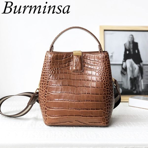burminsa crocodile genuine leather bucket shoulder bags women wide strap small design handbags ladies crossbody bag
burminsa crocodile genuine leather bucket shoulder bags women wide strap small design handbags ladies crossbody bag