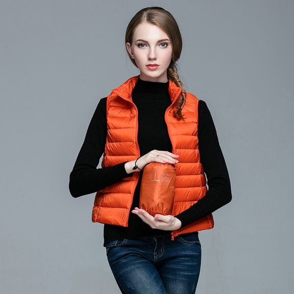 2019 new large size women's short down jacket vest stand collar ultra-thin down jacket vest waistcoat, Black
2019 new large size women's short down jacket vest stand collar ultra-thin down jacket vest waistcoat, Black