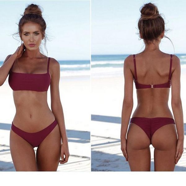 2020 bikinis set women solid swimwear new push up swimming suit brazilian micro thong bikini beachwear women bathers, White;black
2020 bikinis set women solid swimwear new push up swimming suit brazilian micro thong bikini beachwear women bathers, White;black