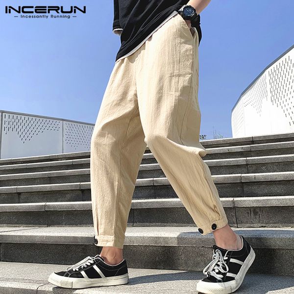 men vintage pants ankle length trousers fashion drawstring harem pants solid color cotton joggers leisure pantalones 5xl incerun, Black
men vintage pants ankle length trousers fashion drawstring harem pants solid color cotton joggers leisure pantalones 5xl incerun, Black