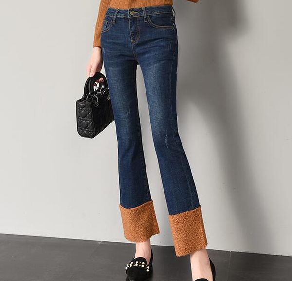 casual jeans denim flare pants for women cotton blend new fashion capris spring autumn plus size ealstic trousers ddk0704, Blue
casual jeans denim flare pants for women cotton blend new fashion capris spring autumn plus size ealstic trousers ddk0704, Blue
