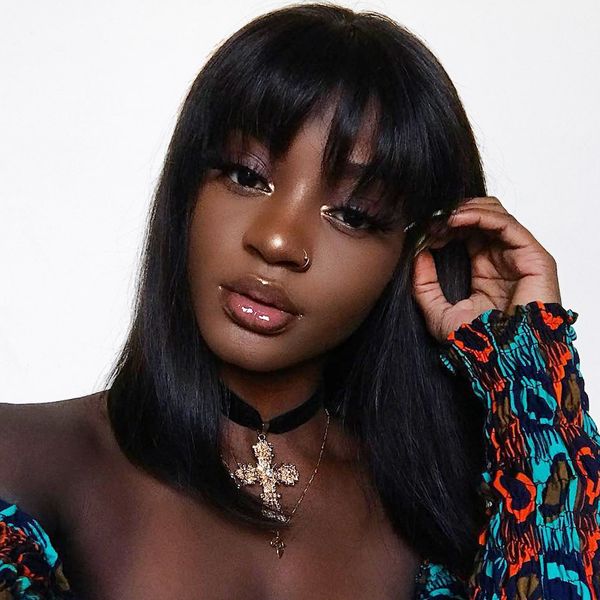 glueless fringe wig lace front human hair wigs with bangs 150% density 13x4 short bob wig brazilian remy hair pre plucked, Black
glueless fringe wig lace front human hair wigs with bangs 150% density 13x4 short bob wig brazilian remy hair pre plucked, Black