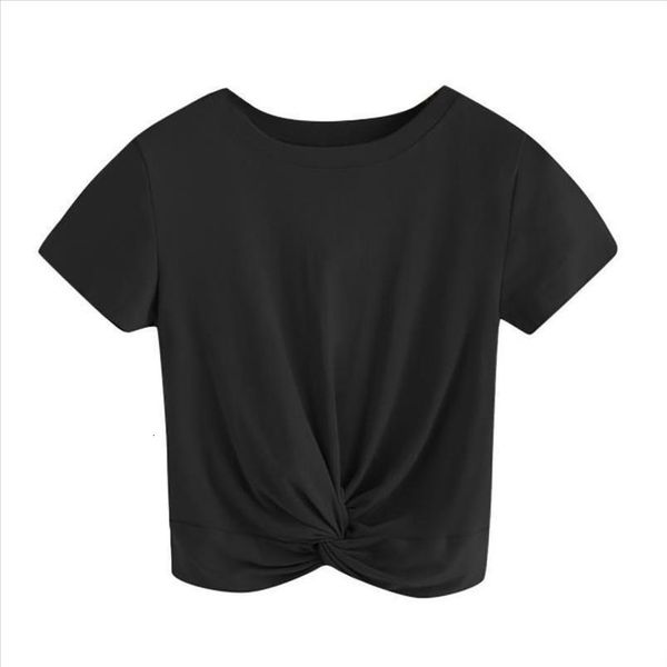 women t shirt casual solid o neck short sleeve twist front short crop tee camisetas mujer 35, White
women t shirt casual solid o neck short sleeve twist front short crop tee camisetas mujer 35, White