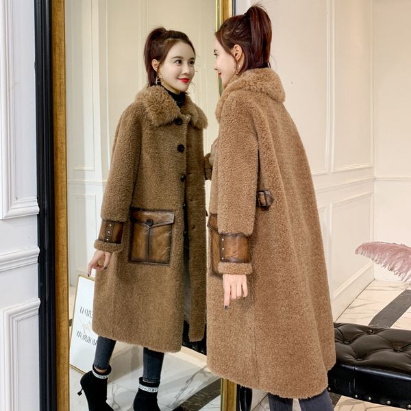 ayunsue real fur coat female sheep shearling jacket winter coat women clothes 2020 wool korean suede leather jacket my4452, Black
ayunsue real fur coat female sheep shearling jacket winter coat women clothes 2020 wool korean suede leather jacket my4452, Black