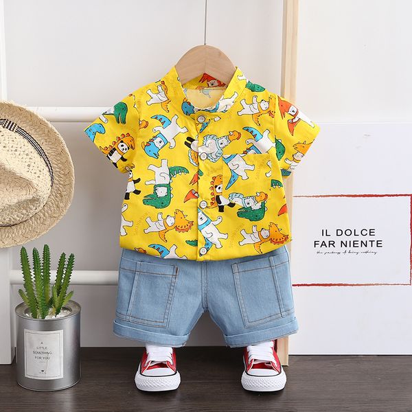 2020 new baby shirt 2pcs suit boy girl cute summer casual wear suit cartoon panda dinosaur yellow denim children clothes, White
2020 new baby shirt 2pcs suit boy girl cute summer casual wear suit cartoon panda dinosaur yellow denim children clothes, White