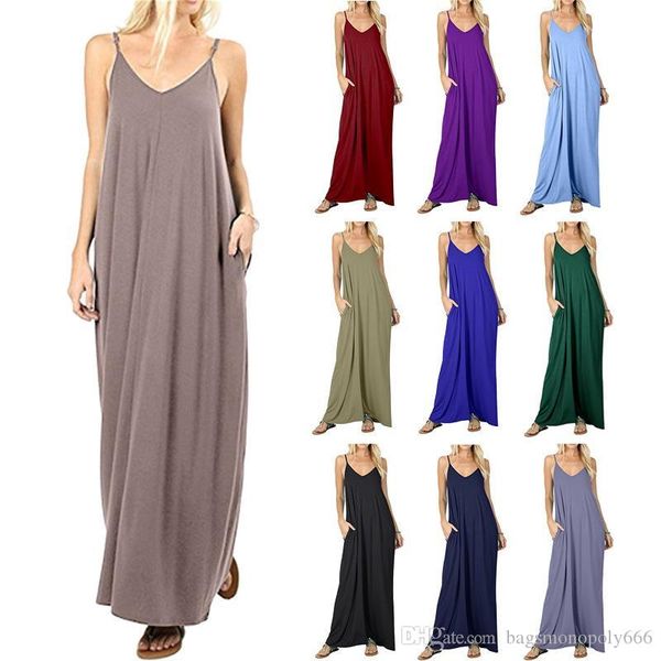european and american women's solid color pocket suspenders long dress explosion models vest dress sleeveless skirt, Black;gray
european and american women's solid color pocket suspenders long dress explosion models vest dress sleeveless skirt, Black;gray