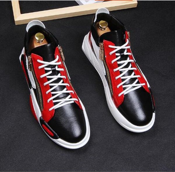 colour men's lightweight 2 sneakers lace-up double zipper round toe high casual shoes for men fashion falt office shoes, Black
colour men's lightweight 2 sneakers lace-up double zipper round toe high casual shoes for men fashion falt office shoes, Black