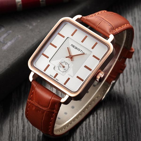 new rebirth men's watch wrist watch square men leather business clock men relogio masculino saati, Slivery;brown
new rebirth men's watch wrist watch square men leather business clock men relogio masculino saati, Slivery;brown