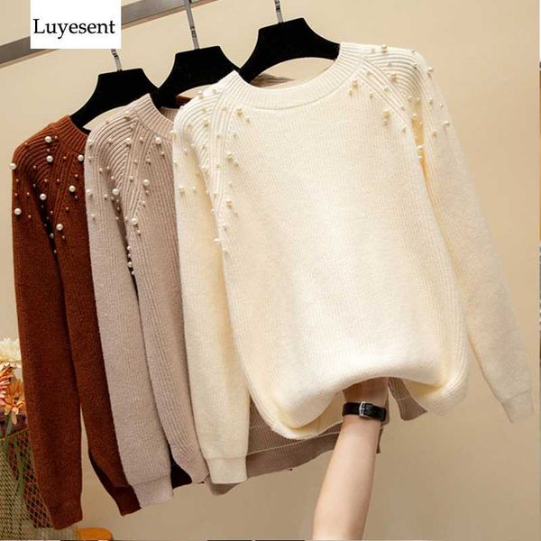 women pearl solid pullovers sweaters femme loose round neck full sleeve casual warm pullover knitted sweater 2020 winter top, White;black
women pearl solid pullovers sweaters femme loose round neck full sleeve casual warm pullover knitted sweater 2020 winter top, White;black