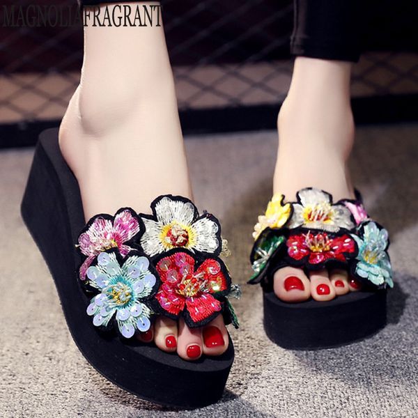 platform flip flops female summer wear thick bottom flower sandals slippers slope with non-slip beach shoes pantoufle femme c554 cx200710, Black
platform flip flops female summer wear thick bottom flower sandals slippers slope with non-slip beach shoes pantoufle femme c554 cx200710, Black