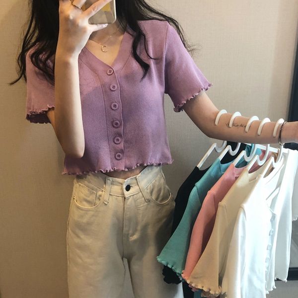 v-neck short purple cardigan bm summer 2020 new outer thin knitwear short sleeve knitwear women's summer, White;black
v-neck short purple cardigan bm summer 2020 new outer thin knitwear short sleeve knitwear women's summer, White;black