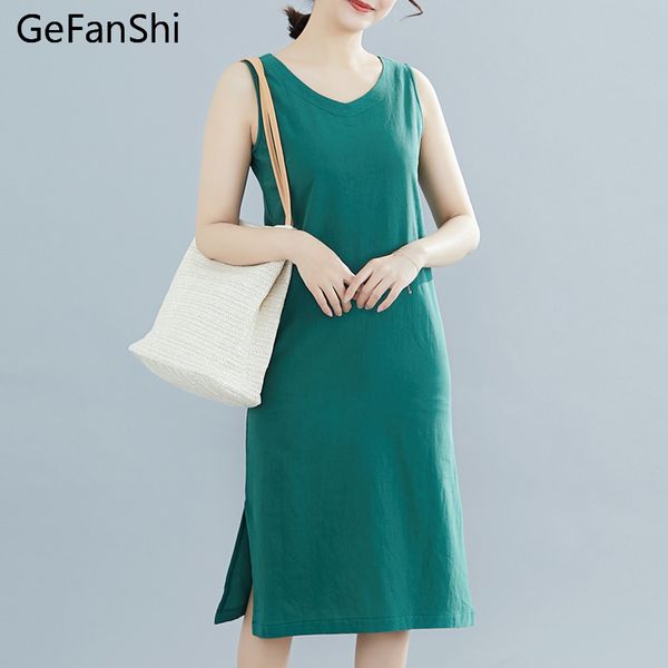 2020 new summer women's dress plus size vintage cotton linen solid color sleeveless casual loose ladies fashion dresses, Black;gray
2020 new summer women's dress plus size vintage cotton linen solid color sleeveless casual loose ladies fashion dresses, Black;gray