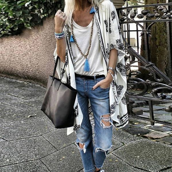plus size summer fashion boho print blouse casual loose chiffon cardigan kimono female women half sleeve shirt blusas, White
plus size summer fashion boho print blouse casual loose chiffon cardigan kimono female women half sleeve shirt blusas, White
