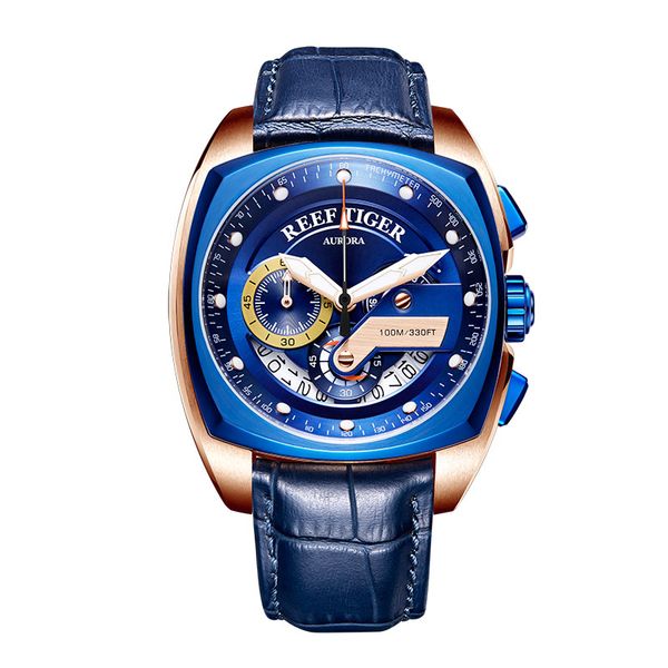 reef tiger/rt mens sport watches luxury rose gold waterproof watches genuine leather strap quartz rga3363, Slivery;brown
reef tiger/rt mens sport watches luxury rose gold waterproof watches genuine leather strap quartz rga3363, Slivery;brown